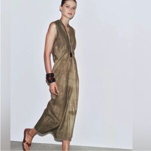 Zara Collection Sleeveless Olive Maxi Dress